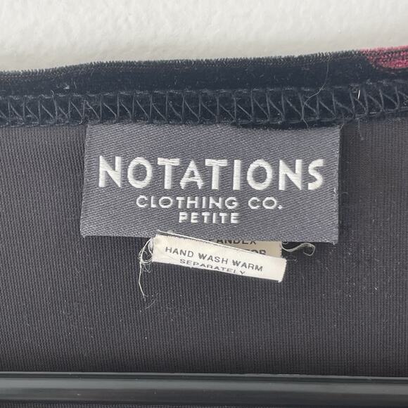 Velvet Rose Print Top Black Red Floral Stretch Long Sleeve Y2K Grunge Romantic M - Picture 3 of 6